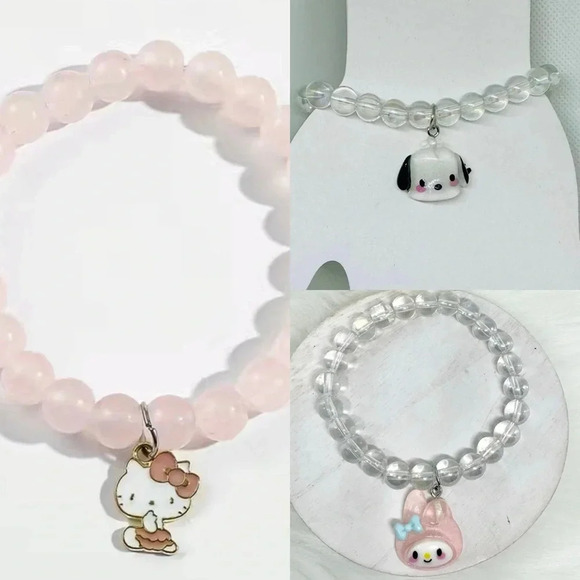Hello Kitty, My Melody & Pochacco Bundle Beaded Bracelet - Picture 1 of 4